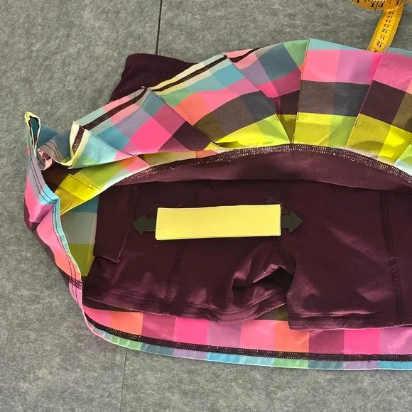 LULULEMON Pace Setter Skirt sea check plaid plum pink size 6 - Picture 10 of 12